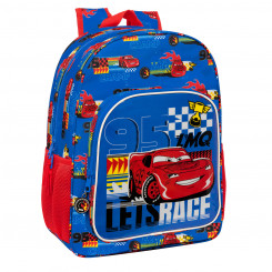 School backpack Cars Race ready Blue 33 x 42 x 14 cm