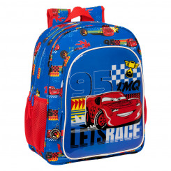 School backpack Cars Race ready Blue 32 X 38 X 12 cm