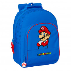 School backpack Super Mario Play Blue Red 32 x 42 x 15 cm