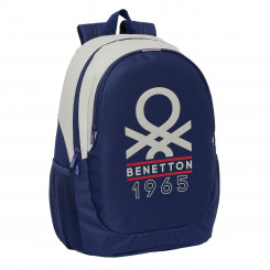 School backpack Benetton Varsity Gray Sea blue 32 x 44 x 16 cm