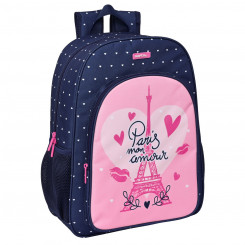 School backpack Safta Paris Pink Sea blue 33 x 42 x 14 cm