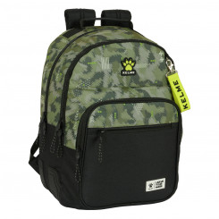 School backpack Kelme Travel Black Green 32 x 42 x 15 cm