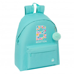 School backpack Benetton Letter Green 33 x 42 x 15 cm