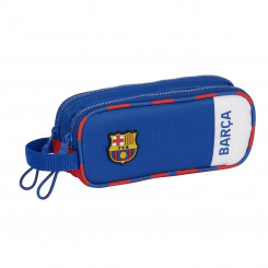 Pencil case with two zippers FC Barcelona Blue Maroon 21 x 8 x 6 cm