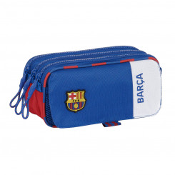 Pencil case with three zippers FC Barcelona Blue Maroon 21.5 x 10 x 8 cm