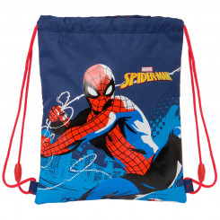 Gift bag with ribbons Spider-Man Neon Sea blue 26 x 34 x 1 cm