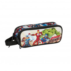 Pencil case with two zippers The Avengers Forever Multicolor 21 x 8 x 6 cm
