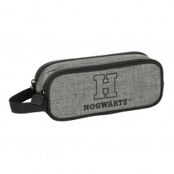 Pencil case with two zippers Harry Potter House of champions Black Gray 21 x 8 x 6 cm