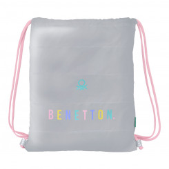 Gift bag with ribbons Benetton Silver Padded Silver 35 x 40 x 1 cm