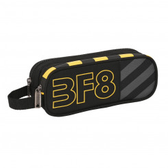 Pencil case with two zippers BlackFit8 Zone Black 21 x 8 x 6 cm