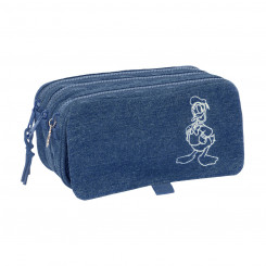 Pencil case with three zippers Donald Blue 21.5 x 10 x 8 cm