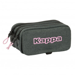 Pencil case with three zippers Kappa Silver bench Gray 21.5 x 10 x 8 cm