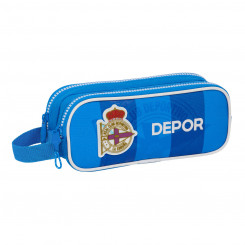 Pencil case with two zippers RC Deportivo de La Coruña Blue 21 x 8 x 6 cm