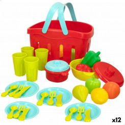 Doll food set Colorbaby Kitchen accessories and dishes 36 Pieces, parts (12 Units)