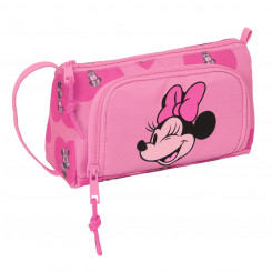 School bag with accessories Minnie Mouse Loving Pink 20 x 11 x 8.5 cm (32 Pieces, parts)