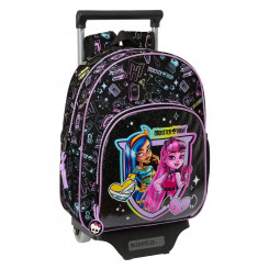 School bag with wheels Monster High Black 28 x 34 x 10 cm