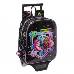 School bag with wheels Monster High Black 22 x 27 x 10 cm