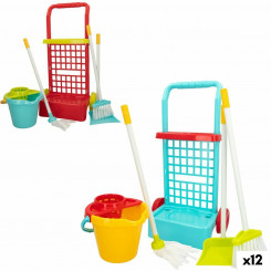 Cleaning cart with accessories Colorbaby Toy 5 Pieces 30.5 x 55.5 x 19.5 cm (12 Units)