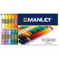 Värvilised poolrasvpliiatsid Manley MNC00066/124 24 Tükid, osad