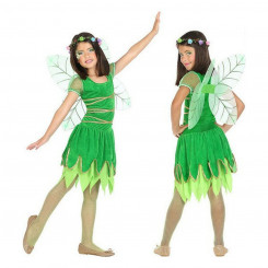 Masquerade costume for children Green Spring Fairy (2 Units) (2 pcs)