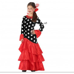 Maskeraadi kostüüm täiskasvanutele Flamenca Must Punane Hispaania 3-4 aastat 7-9 aastat