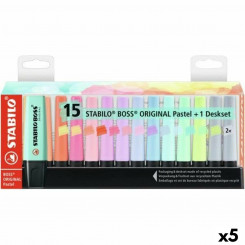 Set of Glow-in-the-Dark Markers Stabilo Boss Multicolor (5 Units)
