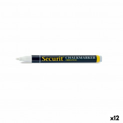 Blackboard marker Securit White Fine tip (12 Units)