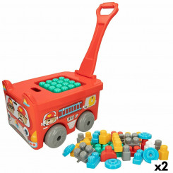 Building blocks Color Block Suitcase Fireman 30 Pieces, parts (2 Units)