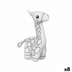Plush toy for coloring White Black Fabric 17 x 22 x 9 cm Giraffe (8 Units)