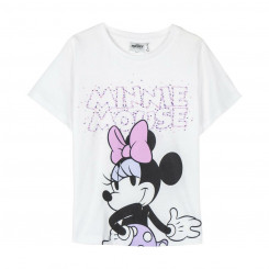 Laste Lühikeste varrukatega T-särk Minnie Mouse Valge
