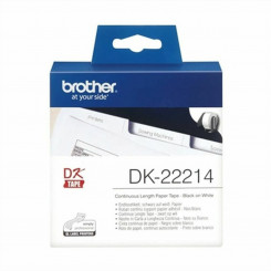 Нерушимая термобумажная лента Brother DK-22214 12 x 30,48 мм Белый Черный Черный/Белый