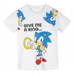 Laste Lühikeste varrukatega T-särk Sonic Valge