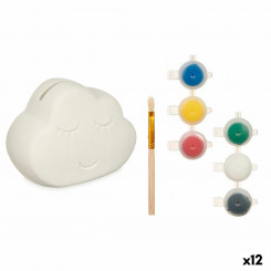 Paint your own money box White 12.3 x 9.4 x 9 cm Clouds (12 Units)