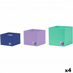 Set of Stackable Organization Boxes Oxford Cardboard (4 Units) 3 Pieces, parts