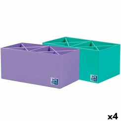 Set of Stackable Organization Boxes Oxford Cardboard 115 x 11 cm (4 Units) 2 Pieces, parts