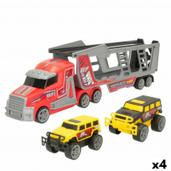 Car transporter truck Colorbaby 47 x 13 x 8 cm (4 Units) 3 Pieces, parts Friction