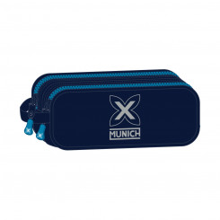 Pencil case with two zippers Munich Nautic Navy blue 21 x 8 x 6 cm