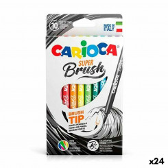 Set of felt-tip pens Carioca Super Brush Multicolor 10 Pieces, parts (24 Units)