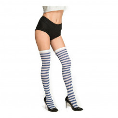 Costume Stockings My Other Me Stripes Blue White (One Size)