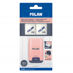 Набор ластика и точилки для карандашей Milan Afilaborra Compact Serie 1918 Double Pink