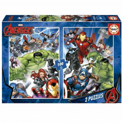 2 Puzzle Set The Avengers 100 Pieces, parts