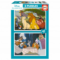 2 Puzzle Set Disney Lion King and Lady and the Tramp 48 Pieces, parts