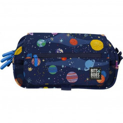 Space 23 x 10 x 10 cm pencil case with three zippers