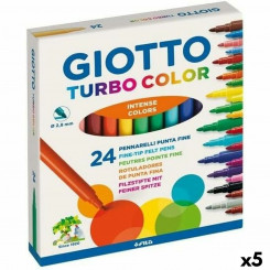 Set of felt-tip pens Giotto Turbo Color Multicolor (5 Units)