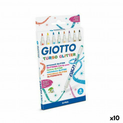 Set of felt-tip pens Giotto Turbo Glitter Multicolor (10 Units)
