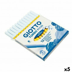 Set of felt-tip pens Giotto Turbo Maxi Yellow (5 Units)