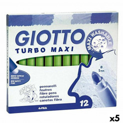 Набор фломастеров Giotto Turbo Maxi Светло-зеленый (5 шт.)