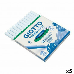 Set of felt-tip pens Giotto Turbo Maxi Green (5 Units)