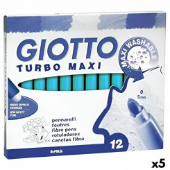 Set of felt-tip pens Giotto Turbo Maxi Sky Blue (5 Units)