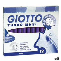 Set of felt-tip pens Giotto Turbo Maxi Purple (5 Units)